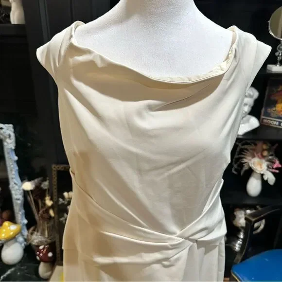 Lauren Ralph Lauren Off-Shoulder Dress – Size 10 – NWT – Mascarpone Cream - Picture 9 of 11